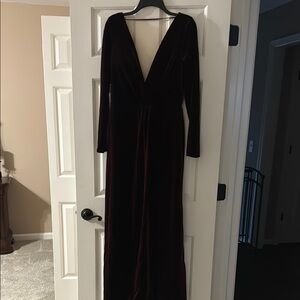 Elegant Long Sleeve Velvet Dress